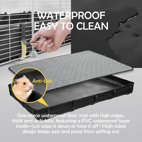 MEEXPAWS Guinea Pig Cages Small Animal Playpen with Waterproof PVC Liner & Washable Pee Pad & Storage Space, C&C Cage for Guinea Pigs, Hedgehog, Hamsters, Ferrets,Indoor Enclosure Wire Yard Playpen in Kuwait