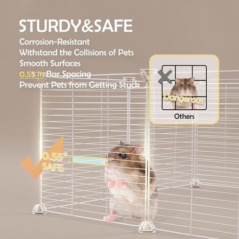 MEEXPAWS Guinea Pig Cages Small Animal Playpen with Waterproof PVC Liner & Washable Pee Pad & Storage Space, C&C Cage for Guinea Pigs, Hedgehog, Hamsters, Ferrets,Indoor Enclosure Wire Yard Playpen in Kuwait