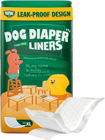 PAWPANG Disposable Dog Diaper Liners Booster Pads for Male & Female Dogs, 100ct, 5 Sizes Options, Doggie Diaper Inserts fit Most Types of Dog Diapers - Pet Belly Bands & Male Wraps (Small(100ct)) in Kuwait