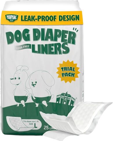 PAWPANG Disposable Dog Diaper Liners Booster Pads for Male & Female Dogs, 100ct, 5 Sizes Options, Doggie Diaper Inserts fit Most Types of Dog Diapers - Pet Belly Bands & Male Wraps (Small(100ct)) in Kuwait