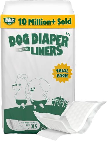 PAWPANG Disposable Dog Diaper Liners Booster Pads for Male & Female Dogs, 100ct, 5 Sizes Options, Doggie Diaper Inserts fit Most Types of Dog Diapers - Pet Belly Bands & Male Wraps (Small(100ct)) in Kuwait