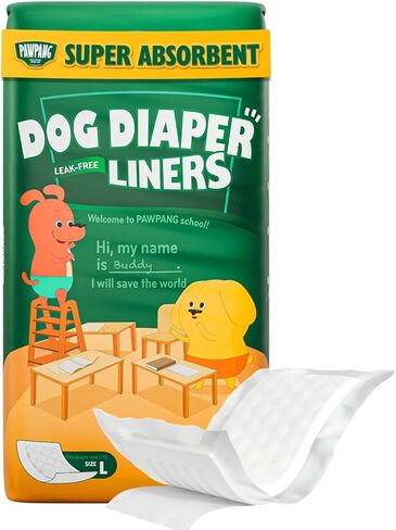 PAWPANG Disposable Dog Diaper Liners Booster Pads for Male & Female Dogs, 100ct, 5 Sizes Options, Doggie Diaper Inserts fit Most Types of Dog Diapers - Pet Belly Bands & Male Wraps (Small(100ct)) in Kuwait