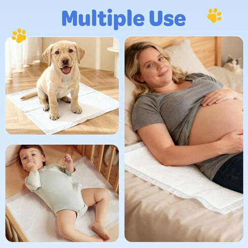Disposable Puppy Pads 100 Count, 22"x22" Pee Pads for Dogs Potty Training, 6-Layer Super Absorbent & Leak Proof, Odor Block Pet Pads with Anti-Slip Adhesive Strips, White in Kuwait