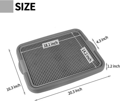 UPIT Puppy Potty Tray with Mesh – Dog Pee Pad Holder for Small Dogs & Puppies, Indoor Dog Potty Training Toilet, Plastic Leak-Proof Dog Potty Tray (Small - 20 x 16 in) in Kuwait
