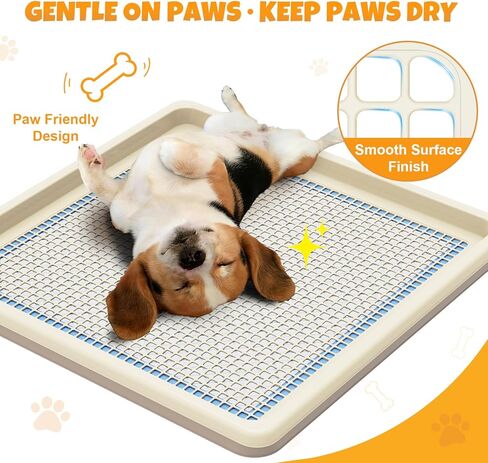 Dog Pee Pad Holder for Small and Medium Dogs, Two-Layer Mesh Dog Potty Tray, Indoor Puppy Pad Holder for Potty Training, Gentle on Paws, Easy-Clean Leak-Resistant Fits 22 × 22 Inches Pee Pads in Kuwait