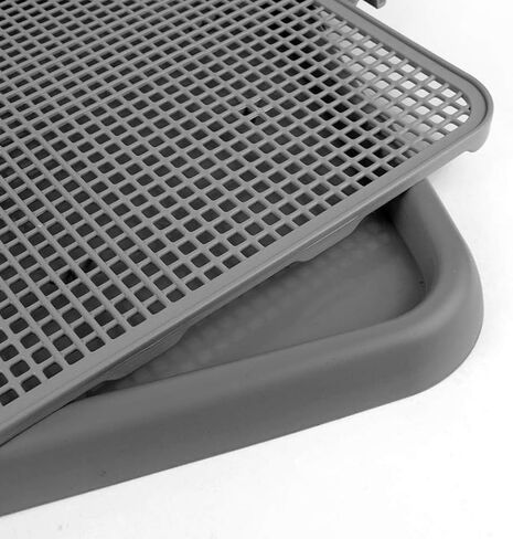 UPIT Puppy Potty Tray with Mesh – Dog Pee Pad Holder for Small Dogs & Puppies, Indoor Dog Potty Training Toilet, Plastic Leak-Proof Dog Potty Tray (Small - 20 x 16 in) in Kuwait