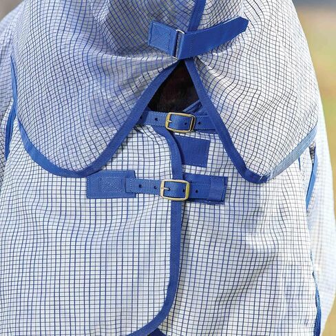 WeatherBeeta ComFiTec Ripshield Fly Sheet Detach-A-Neck, White/Cobalt, 75" in Kuwait