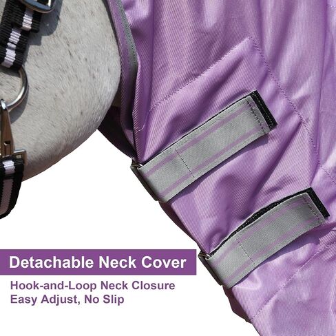 LEAFOREST Horse Fly Sheet with Neck Cover & Belly Band - Lightweight Mesh UV Protection Summer Sheet for Horses, Cool Thin Equine Blanket in Purple, 75" in Kuwait