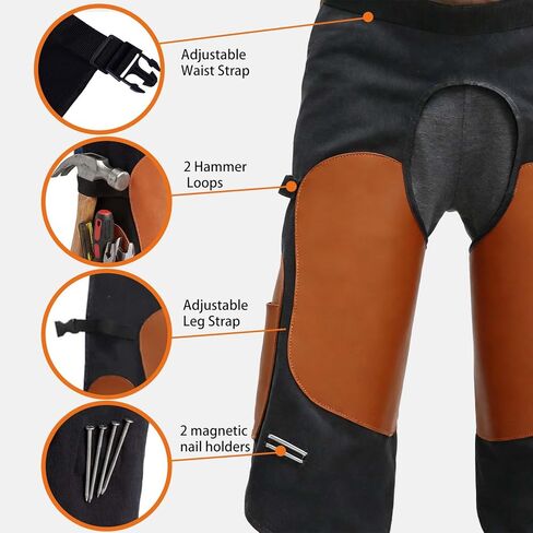 Heavy Duty Farrier Apron with Knee Pads & Strong Magnetic Nail Holder, Heat & Cut Resistant Reinforced Suede Apron, Adjustable Waist & Leg Straps Work Apron for Horseshoeing, Horse Owner & Ranch Work in Kuwait