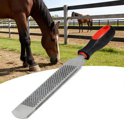 13 Inches Hoof Rasp,Farrier Rasp,Farrier Tools,Professional Carbon Steel Farrier File Tool with Rubber Handle,Heavy Duty Trimming Tool for Horses,Cattle,Goats,and Donkeys in Kuwait