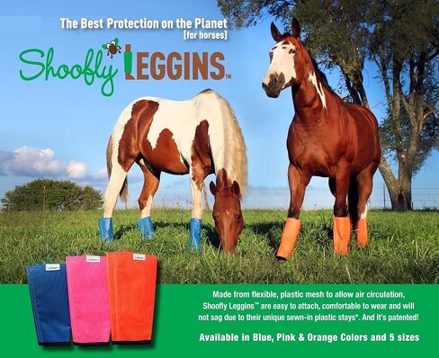 SHOOFLY Horse Leggins, Patented Loose Fitting Boots, Reduce Stomping, Stress & Fatigue, Breathable Plastic Mesh (Blue/Small) in Kuwait