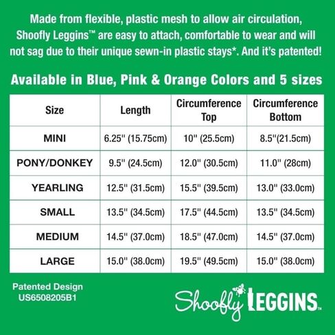 SHOOFLY Horse Leggins, Patented Loose Fitting Boots, Reduce Stomping, Stress & Fatigue, Breathable Plastic Mesh (Blue/Small) in Kuwait