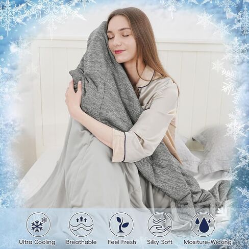 PHF Cooling Blanket King Size for Hot Sleepers Night Sweats, Soft Quilted Cooling Comforter, Lightweight Breathable Cold Blanket, 108"x90", Charcoal in Kuwait