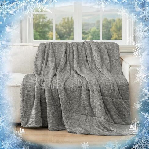 PHF Cooling Blanket King Size for Hot Sleepers Night Sweats, Soft Quilted Cooling Comforter, Lightweight Breathable Cold Blanket, 108"x90", Charcoal in Kuwait