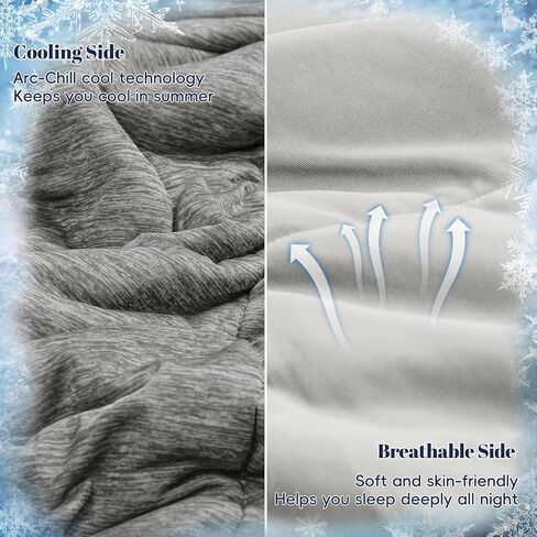 PHF Cooling Blanket King Size for Hot Sleepers Night Sweats, Soft Quilted Cooling Comforter, Lightweight Breathable Cold Blanket, 108"x90", Charcoal in Kuwait