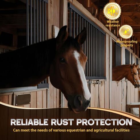 شوايات نافذة شريط Zonon Horse Stall مقاس 24 بوصة × 36 بوصة، لوحات تهوية كشك مع مسافة 3 بوصات، طلاء أسود من الفولاذ المجلفن شديد التحمل، ترقية أمان مقاومة للصدأ لنافذة مستقرة لحظيرة الخيول in Kuwait