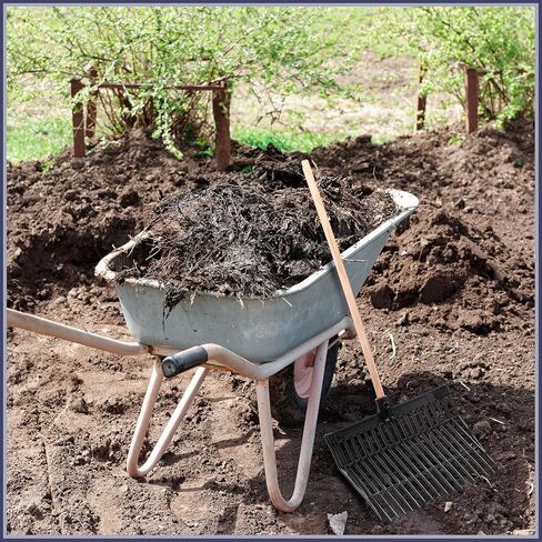 Lasnten Manure Fork Replacement Head, 18 Tines Pitchfork Head with Screws and Nuts, Horse Manure Rake for Picking up Grass and Hay(Black,2 Pcs) in Kuwait
