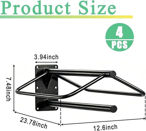Youlina 4 Pack Wall Mounted Saddle Rack with Pad Bar, Heavy Duty Black Horse Saddle Stand for English & Western Saddles, Sturdy Storage for Saddle Pads & Blankets in Kuwait