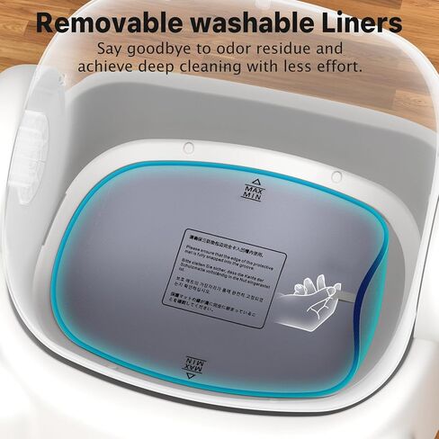 Automatic Cat Litter Box,Self Cleaning Litter Box for Multiple Cats with Open Top Design, App Control, Safety Protection,Ultra-Quiet,Easy Setup,White in Kuwait