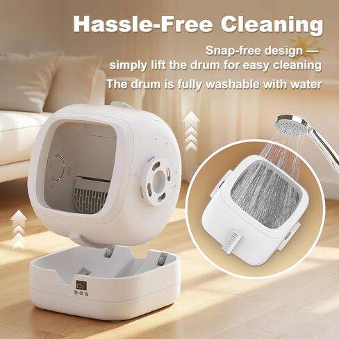 Mintakawa Automatic Cat Litter Box Self Cleaning - APP Control and Weight Monitoring - Ultra-Quiet, Suitable for Medium Cats and Kittens, Safe Anti-Pinch Litter Box (Assembly Required) - White in Kuwait