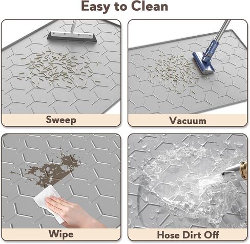 Garoopion Cat Litter Box Mat, Large 40" X 28" Litter Trapping Mat for Cats, Waterproof Silicone Pad for Floor, Gray in Kuwait