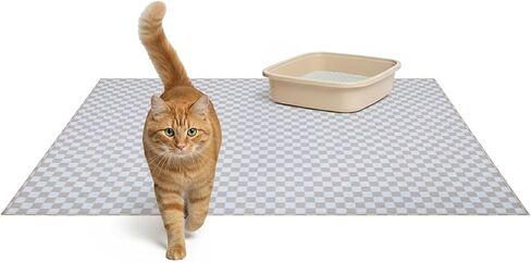 Lovewag Pets Cat Litter Mat 2 Pack - Large 36x48 Machine Washable Easy Clean Non-Slip Waterproof Trapping Mats for Cats - (Marmalade Sunshine) in Kuwait