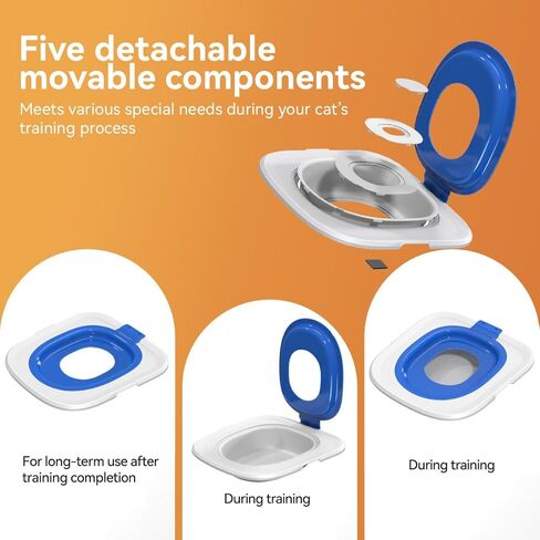 Cat Toilet Trainer Kit | Cat Potty Training Kit | Toilet Training for Cats & Cat Box（Blue） in Saudi Arabia