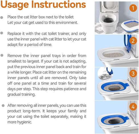 Cat Toilet Trainer Kit | Cat Potty Training Kit | Toilet Training for Cats & Cat Box（Blue） in Saudi Arabia