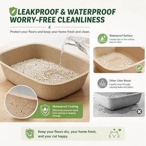 12-Pack Disposable Litter Boxes for Cats, Dourable Portable Waterproof Cat Box Disposable, Large Size 17.3"x14.8"x4"Eco-Friendly Odor Control Cat Litter Box for Cats & Kittens in Kuwait