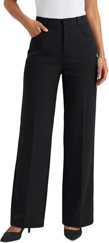 LILLUSORY Women Straight Leg Dress Pants High Waisted Business Casual Work Trousers with Pockets in Saudi Arabia