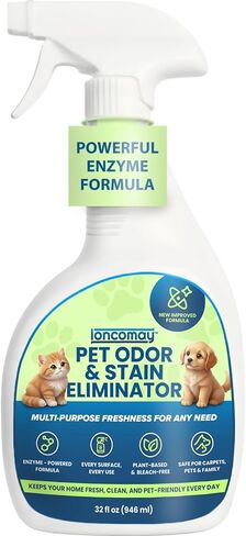 Stain & Odor Eliminator for Strong Odor, 32oz Enzyme Pet Odor Eliminator for Home, Carpet Stain Remover for Cats & Dog Pee, Enzymatic Cat Urine Destroyer, Carpet Cleaner Spray in Kuwait