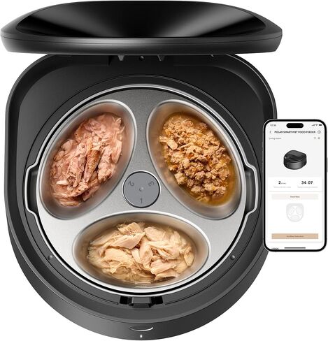 PETLIBRO Automatic Wet Food Cat Feeder 2026 New Version with Semiconductor Cooling, Refrigerated 3 Fresh Meals in 3 Days, App-Controlled Pet Food Dispenser, Stainless Steel Bowl, Easy to Clean in Kuwait