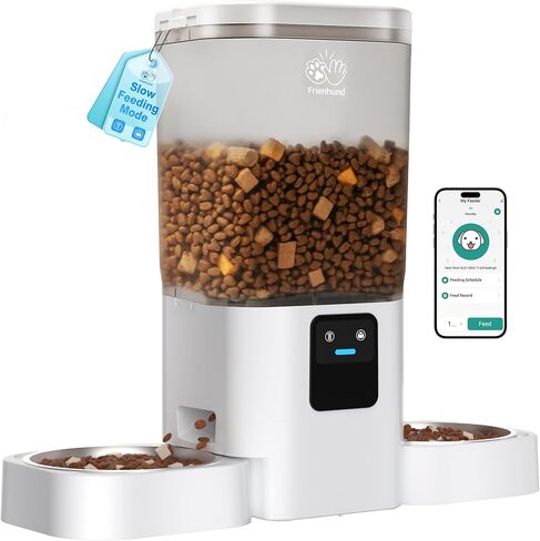 Frienhund Automatic Cat Feeder with 2K Camera: 5G WiFi Automatic Dog Feeder with Night Vision,Cat Food Dispenser with 7L Large Food Storage Container for Multiple Pet,Detachable for Easy Clean -29 Cup in Kuwait