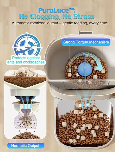 Automatic Cat Feeder with 3MP Camera,2K HD Video with Night Vision,5G/2.4G WiFi Pet Feeder with 2-Way Audio,App-Controlled Timed&Blockage Sensor,Detachable for Easy Cleaning with Desiccant for Cat/Dog in Kuwait