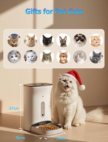 Automatic Cat Feeder with 3MP Camera,2K HD Video with Night Vision,5G/2.4G WiFi Pet Feeder with 2-Way Audio,App-Controlled Timed&Blockage Sensor,Detachable for Easy Cleaning with Desiccant for Cat/Dog in Kuwait