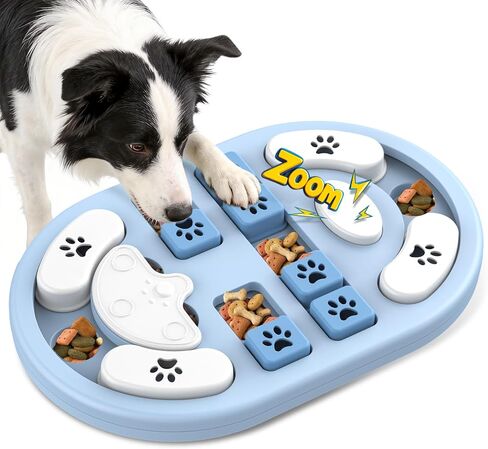 Dog Puzzle Toy, Interactive Treat Puzzle for IQ Training & Mental Stimulation, Non-Slip Slow Feeder Enrichment Boredom Buster for Puppies Small Medium Large Dogs Cats, Gray Gift in Kuwait