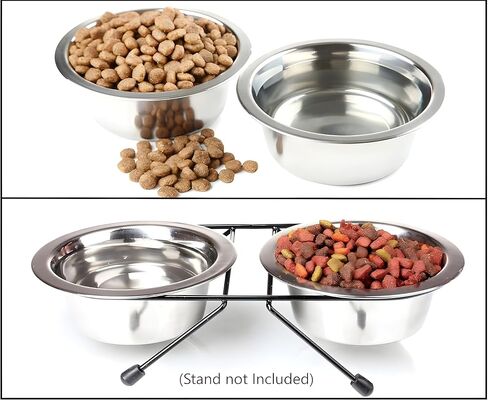 Stainless Steel Cat & Dog Bowls, 16 oz Each, Small Pet Feeding Dishes for Food & Water, Lightweight & Durable, 4 Pack in Kuwait
