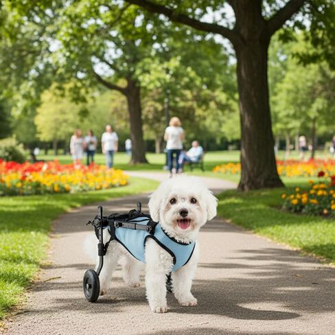 Dog Wheelchair for Back Legs - Adjustable Small Dog Wheelchair with 1.5mm Thickened Frame, Mobility Aid Support Cart for Disabled Hind Legs Rehab, Walking Wheels for Small Dogs in Kuwait