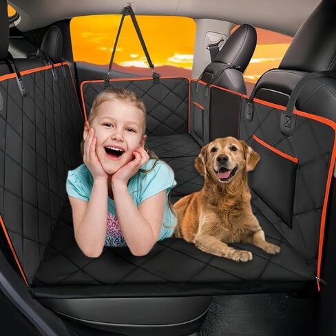 Back Seat Extender for Dogs-Large Space, Dog Car Seat Cover Hard Bottom Holds 420lbs, Sturdy Backseat Extender for Dogs,Upgraded Waterproof Pet Car Bed Dog Hammock for Car, SUV,Truck, Black in Kuwait