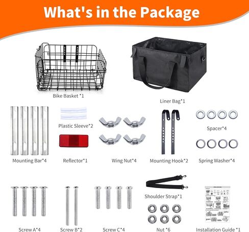 Dog Bike Carrier Basket, Dog Basket for Bike, Lightweight Bicycle Carrier for Small Pets Cats Outdoor Riding,Suitable for Rear/Front of Bicycle - Large Capacity Ebike Accessoriest for Fruit & Grocery in Kuwait