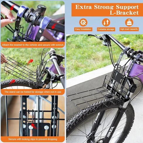 Xixter Dog Bike Basket Carrier – Secure Pet Bicycle Basket with Mesh, Safety Lanyard & Contains Metal Supports Reflective Strips for Small Dogs up to 22 lbs,Suitable for Mountain Bikes Grey in Kuwait