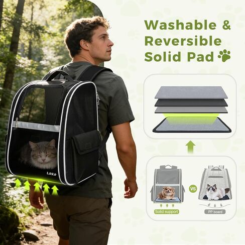 Lekereise Dog Carrier Backpack for Small Medium Dogs Cats up to 18 lbs, Breathable Pet Backpack Carrier with 3 Entrances, Collapsible Cat Backpack Carrier, Travel Hiking Puppy Backpack in Kuwait