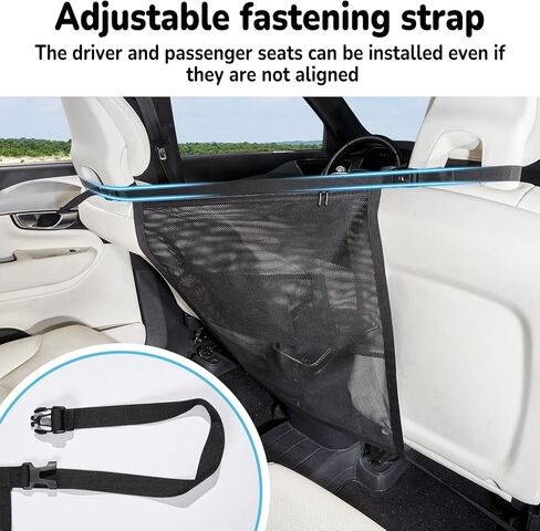 Dog Car Barrier,Pet Barrier with Larger Zipper Organizer Storage,Car Divider Net for Dogs,Dog Barrier for Car/SUV/Truck in Kuwait