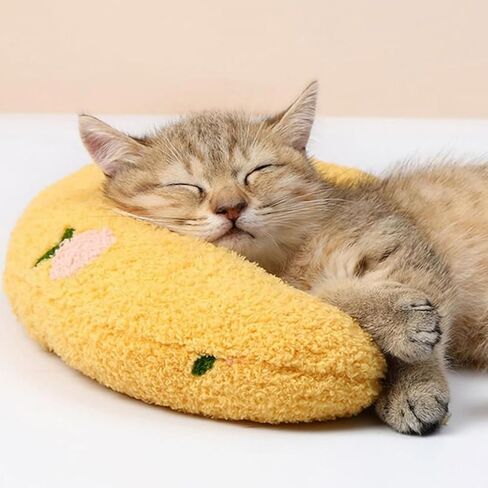 Yellow Pet Calming Pillow Indoor U Shape Soft Fluffy Relief Sleeping Bed Pillow for Dogs Cats in Kuwait
