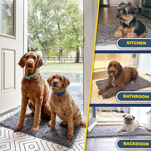 Muddy Mat® | Super Absorbent Door Mat Indoor, Microfiber Quick Dry Chenille Entryway Rug, Non-Slip Front Door Mat, Indoor Mats for Entryway, Machine Washable Pet Rug, Red 36"x72" in Kuwait