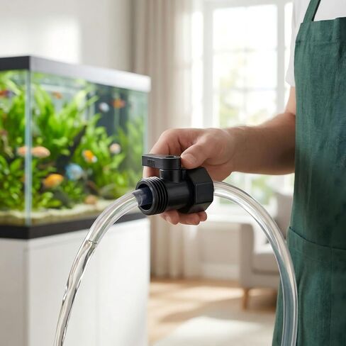 Aquarium Water Changer Flow Valve 2-Pack - Leak-Proof ON/OFF Control for Fish Tank Siphon Hose | Compatible with Python Water Changer System | Universal 1/2" 5/8" 3/4" Garden Hose Fitting in Kuwait