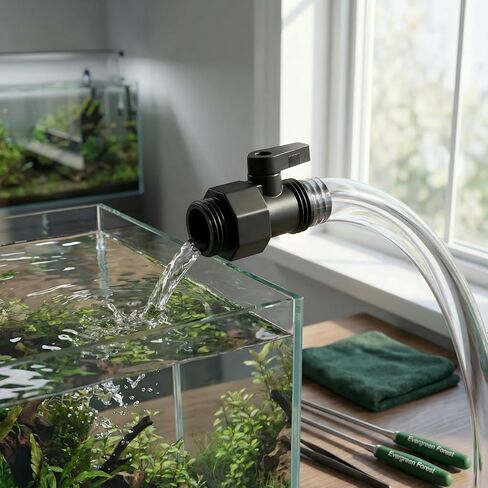 Aquarium Water Changer Flow Valve 2-Pack - Leak-Proof ON/OFF Control for Fish Tank Siphon Hose | Compatible with Python Water Changer System | Universal 1/2" 5/8" 3/4" Garden Hose Fitting in Kuwait