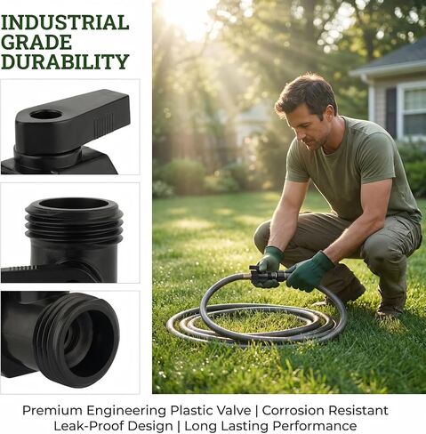 Aquarium Water Changer Flow Valve 2-Pack - Leak-Proof ON/OFF Control for Fish Tank Siphon Hose | Compatible with Python Water Changer System | Universal 1/2" 5/8" 3/4" Garden Hose Fitting in Kuwait