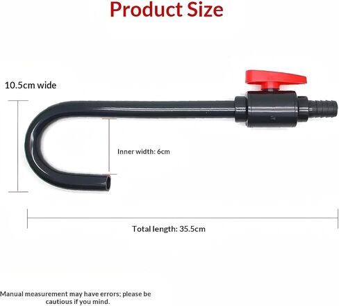 Aquarium Water Changer Replacement Hook for 5-55 Gallon | 14in Siphon Hose BPA-Free PVC ABS | Hands-Free Flow Valve | Garden Hose 1/2" 5/8" 3/4" in Kuwait