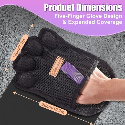 Pet Hair Removal Glove for Dogs & Cats Five-Finger Electrostatic Pet Hair Remover Glove Reusable Brush Pet Hair Tool & Upholstery Cleaning pet Gloves for pet Hair Removal in Kuwait
